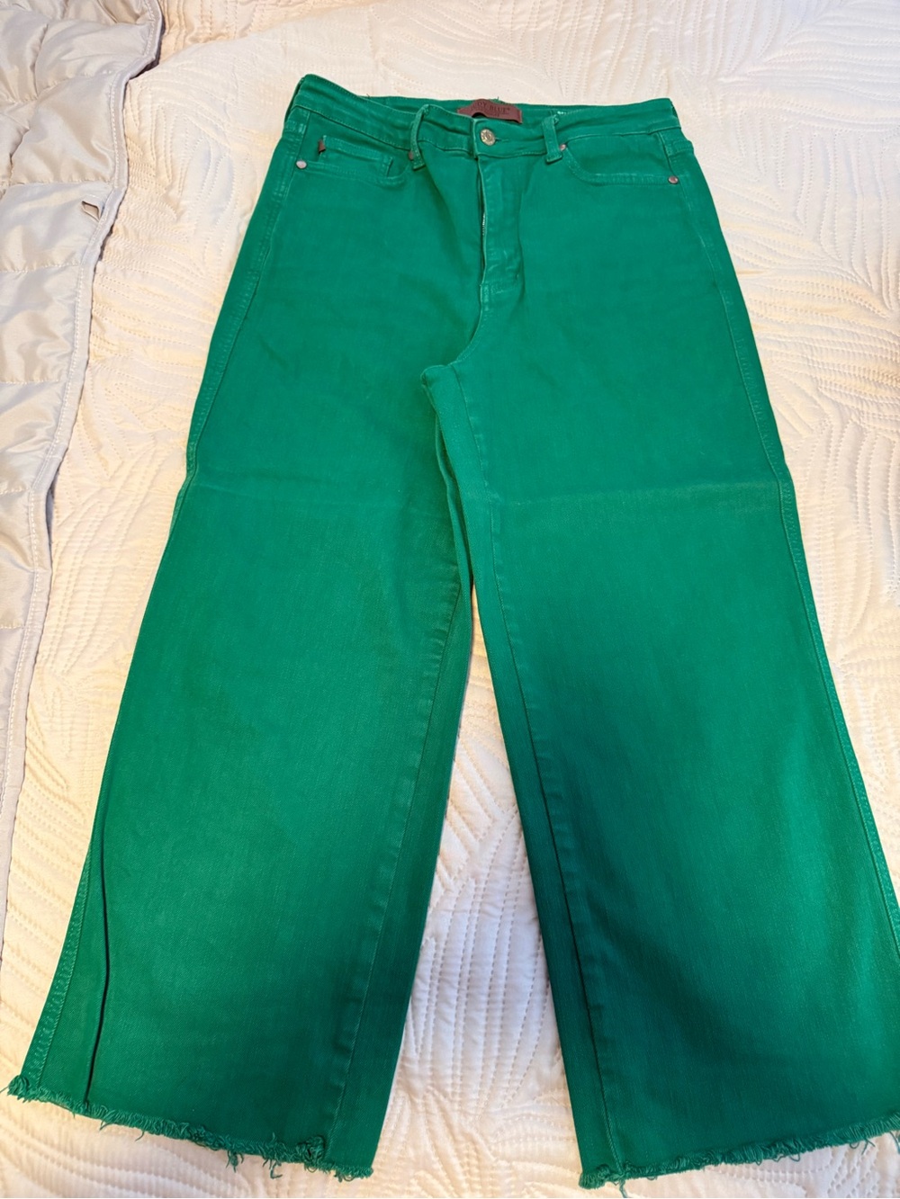 Judy Blue Emerald Green Wide Leg Jeans